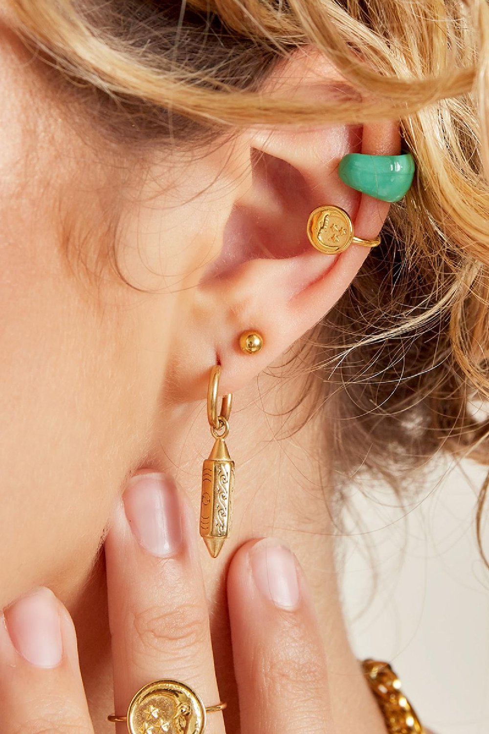 Candy Earcuff Solid Vert Métal h5Image2